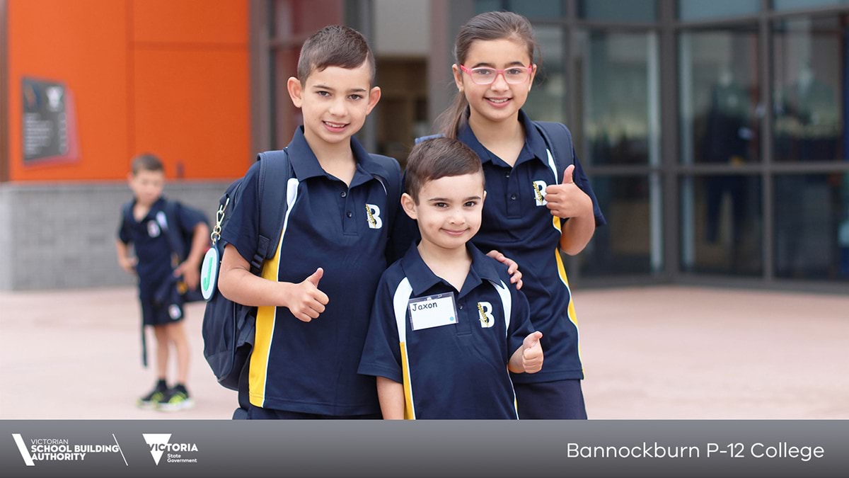 Students celebrate the opening of the school