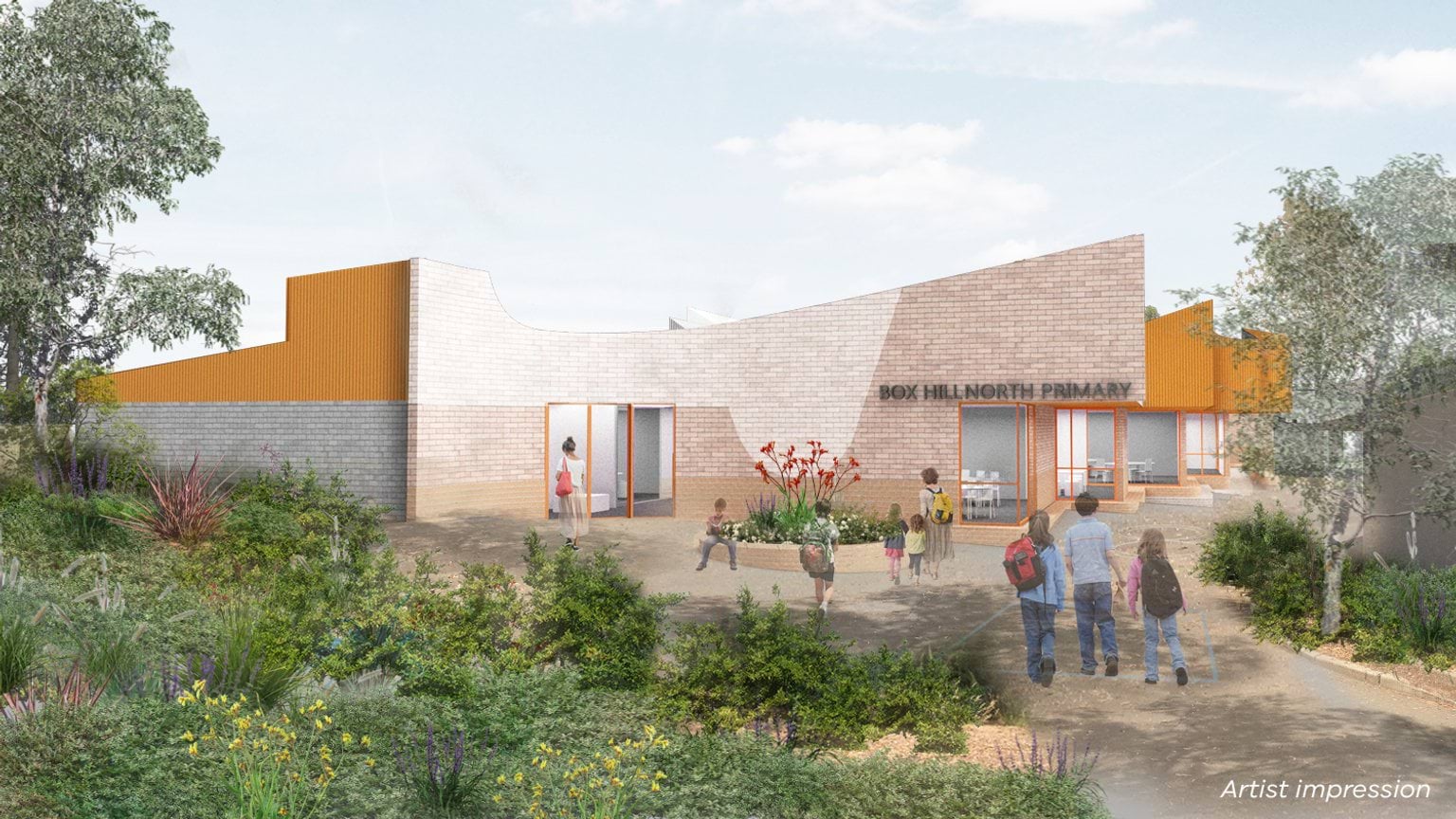 Box Hill North Primary School - exterior, illustrated render