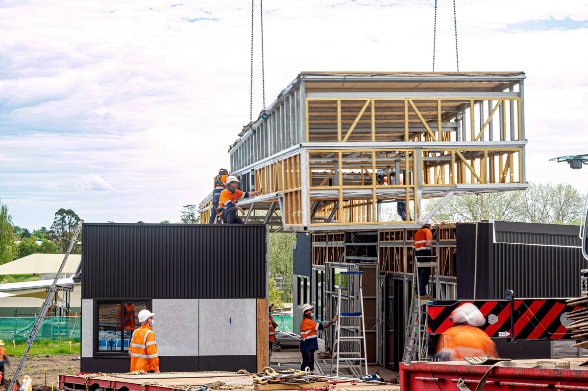 Kyneton Kindergarten - new kinder on a school site, construction progress