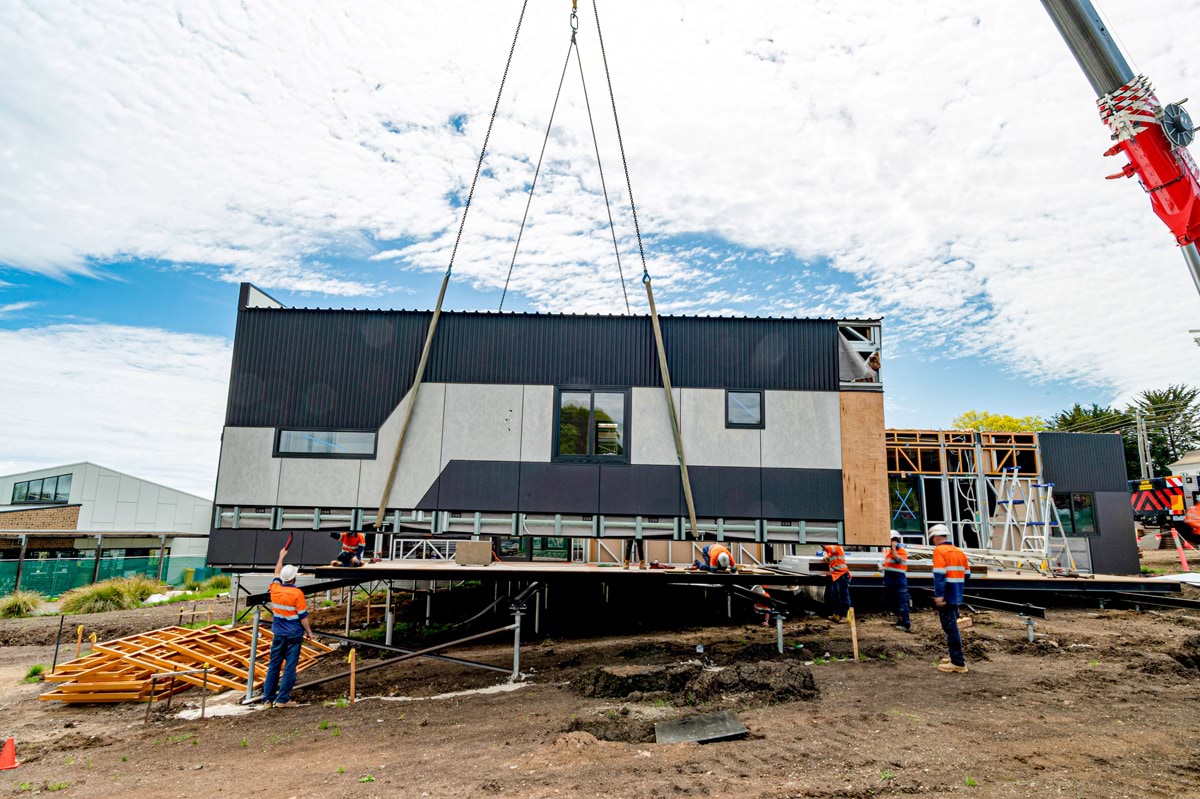 Kyneton Kindergarten - new kinder on a school site, construction progress