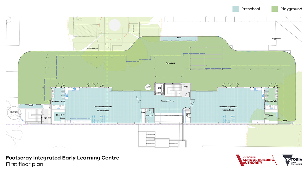 Footscray Learning Precinct – Integrated Early Learning Centre (Interim Name) - indicative site plan, first floor