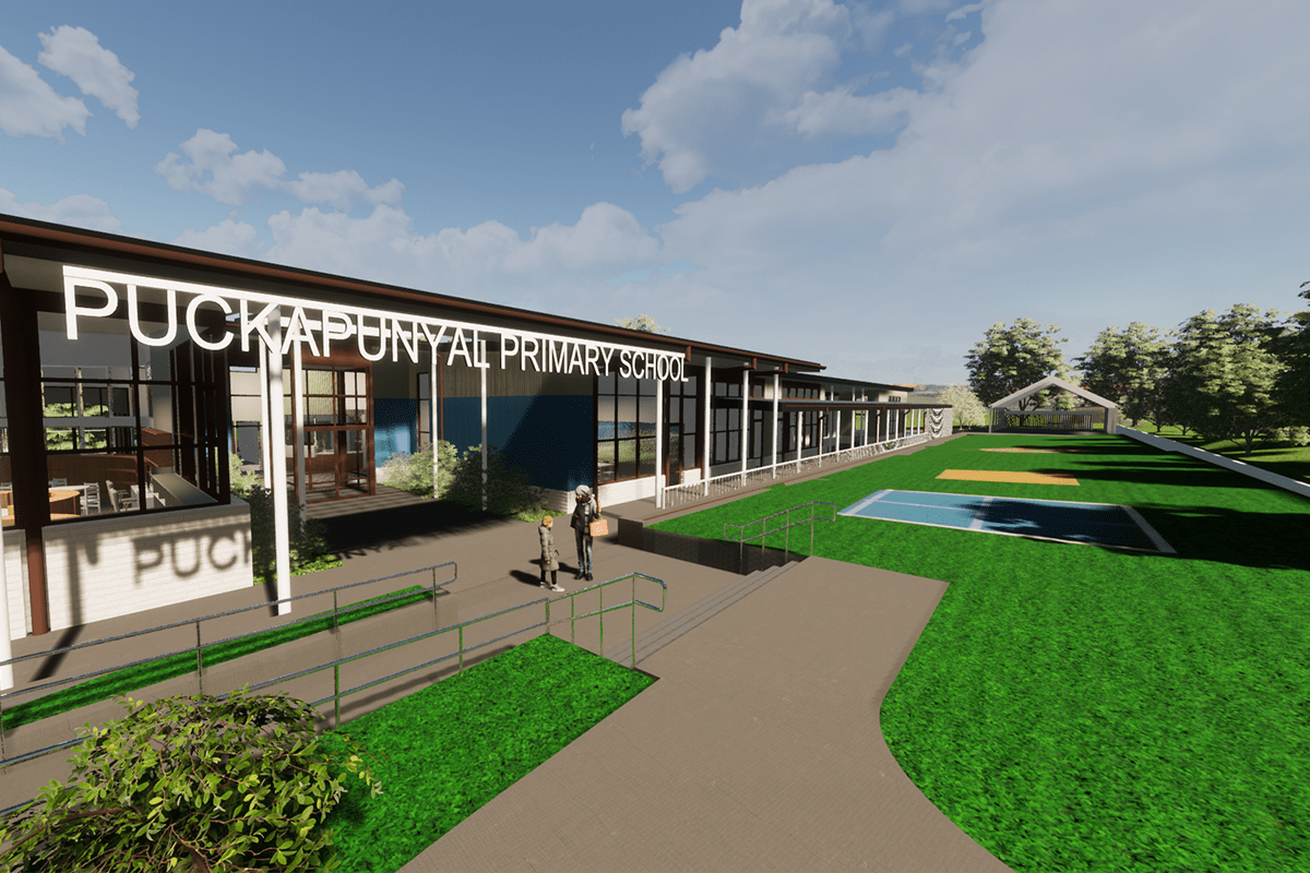 Puckapunyal Primary School - school rebuild, illustrated render