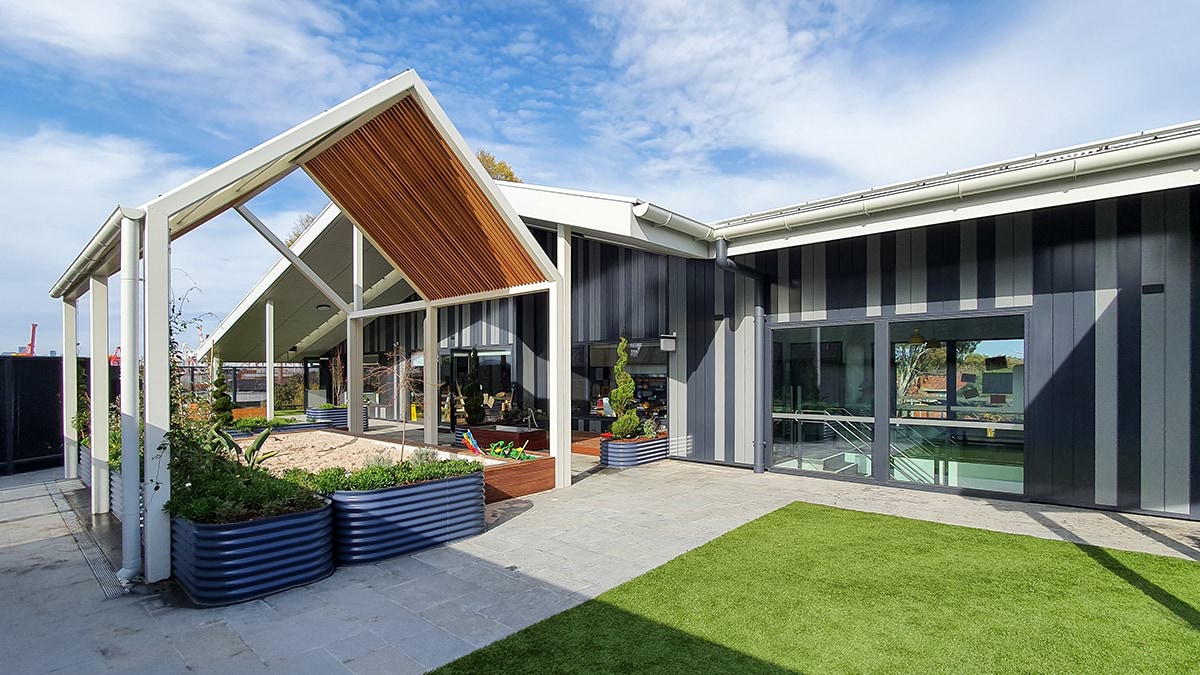 Billy Button Children’s Centre, photograph of exterior of sandpit