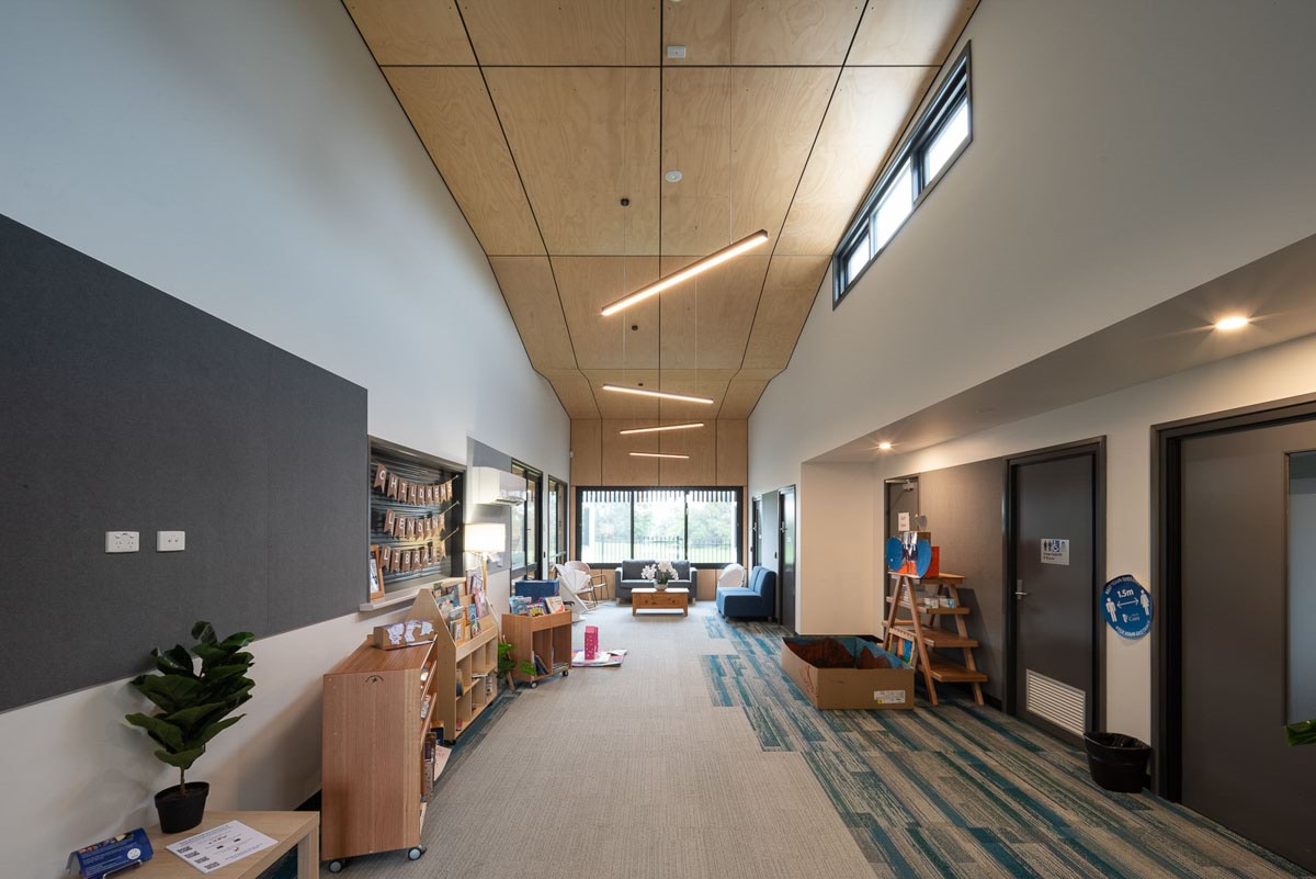 Southern Cross Kindergarten - completed project, photograph of interior hallway