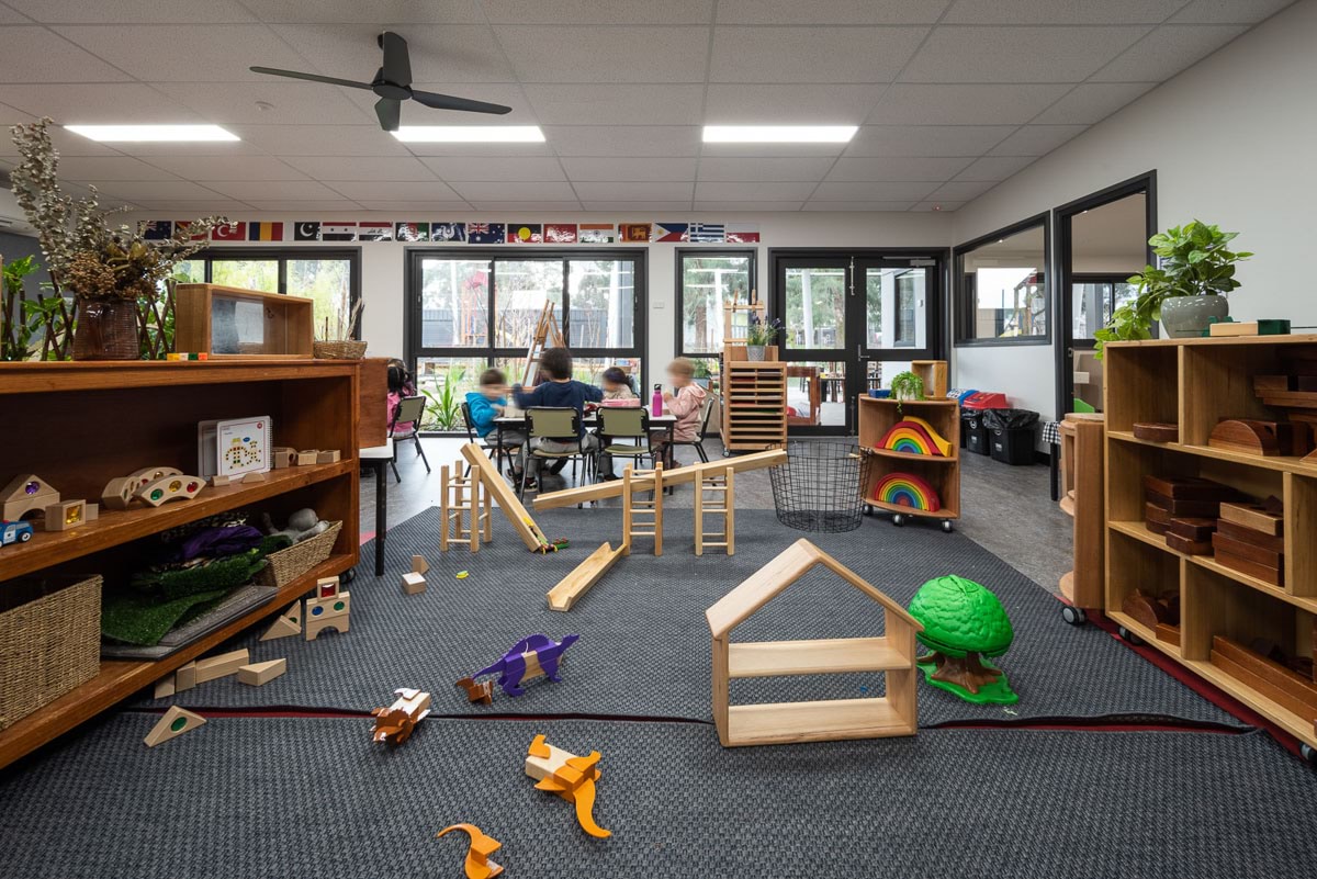 Southern Cross Kindergarten - completed project, photograph of interior classroom