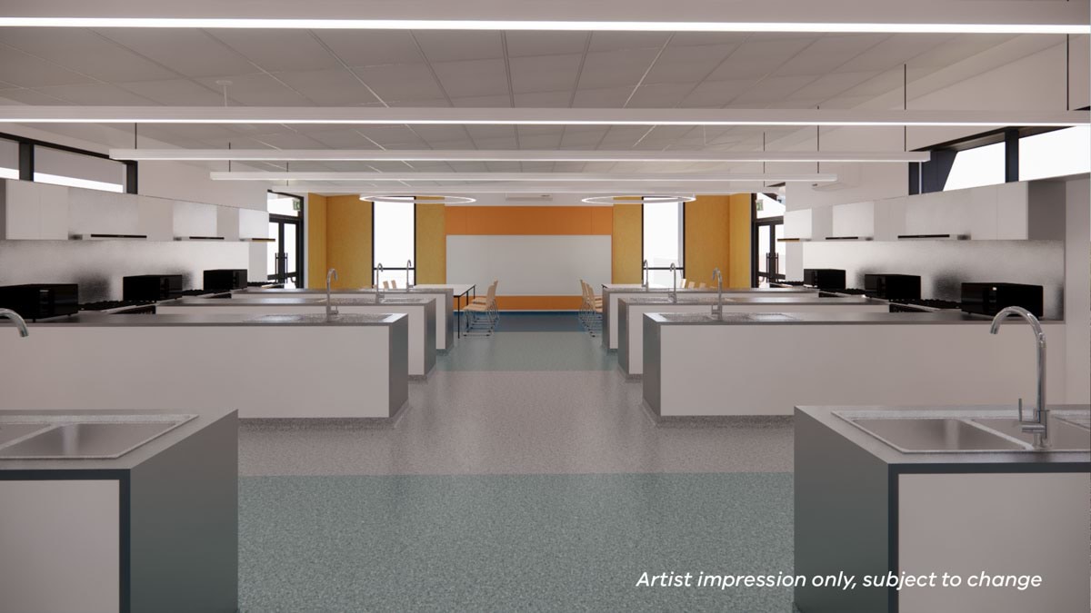 Orbost Regeneration - upgrade and modernisation, illustrated render of food technology interior