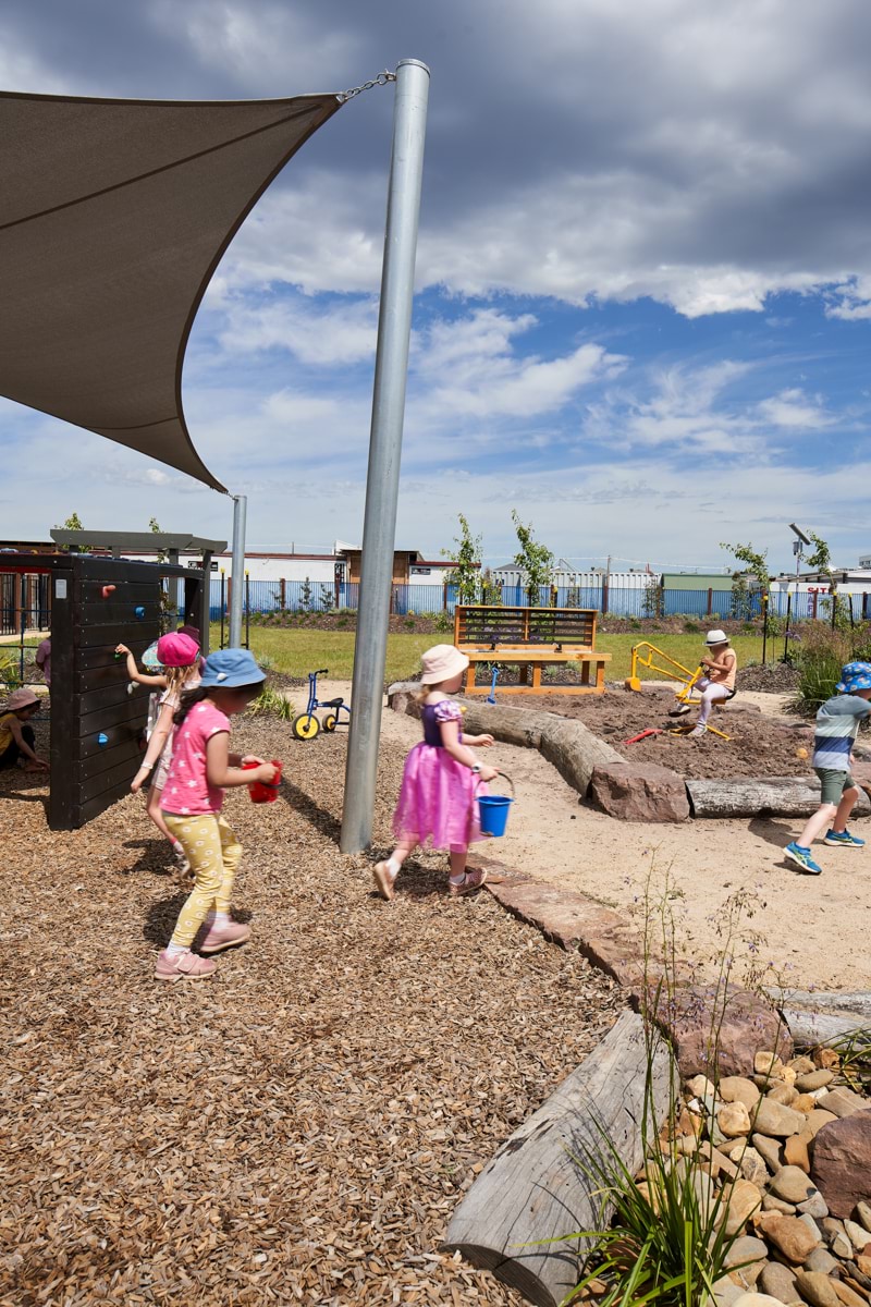 Kalkallo Interim Preschool - modular upgrade, photograph of outdoor playground and equipment