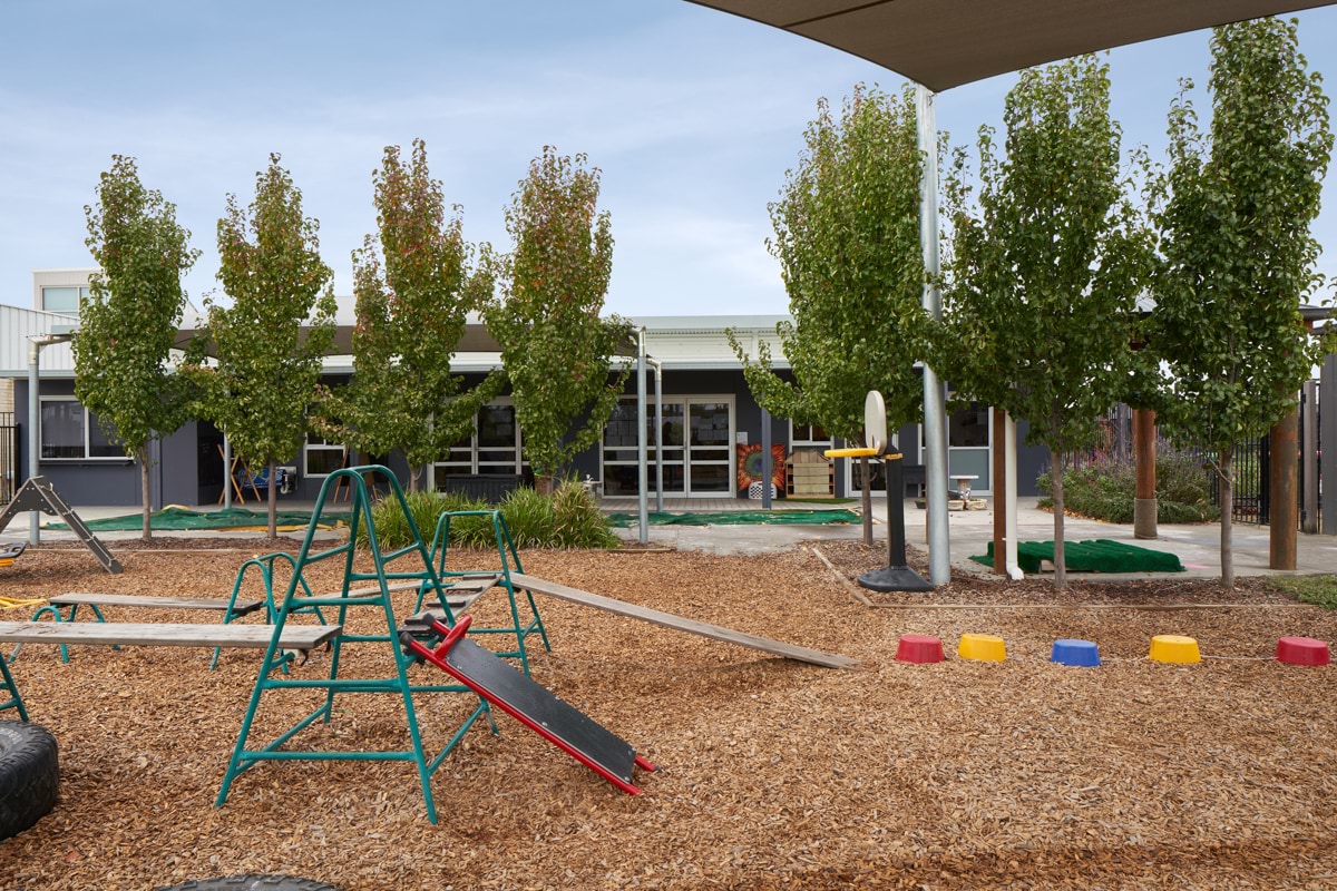 Kalkallo Interim Preschool - modular upgrade, photograph of outdoor playground and equipment