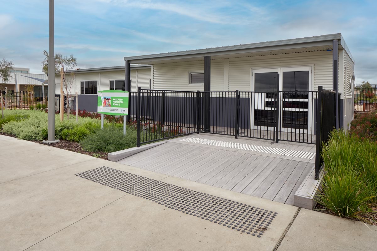 Kalkallo Interim Preschool - modular upgrade, photograph of exterior main entrance