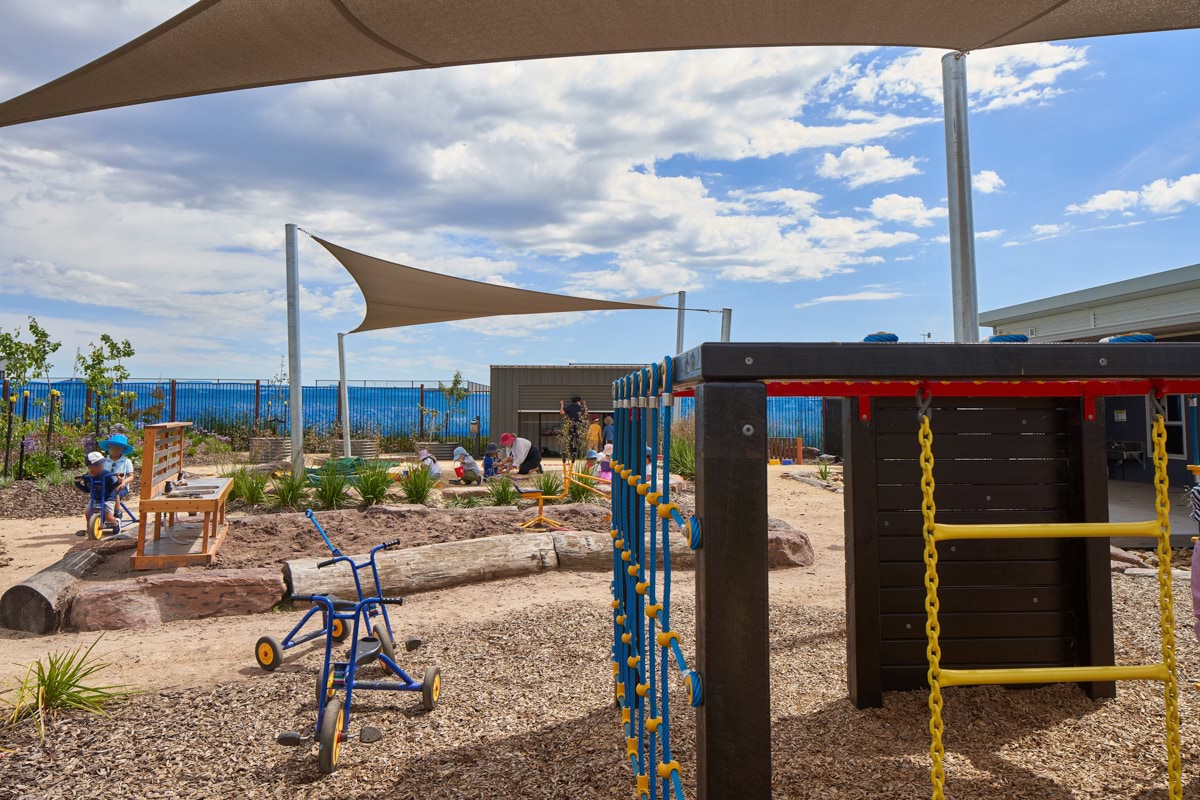 Kalkallo Interim Preschool - modular upgrade, photograph of outdoor playground and equipment