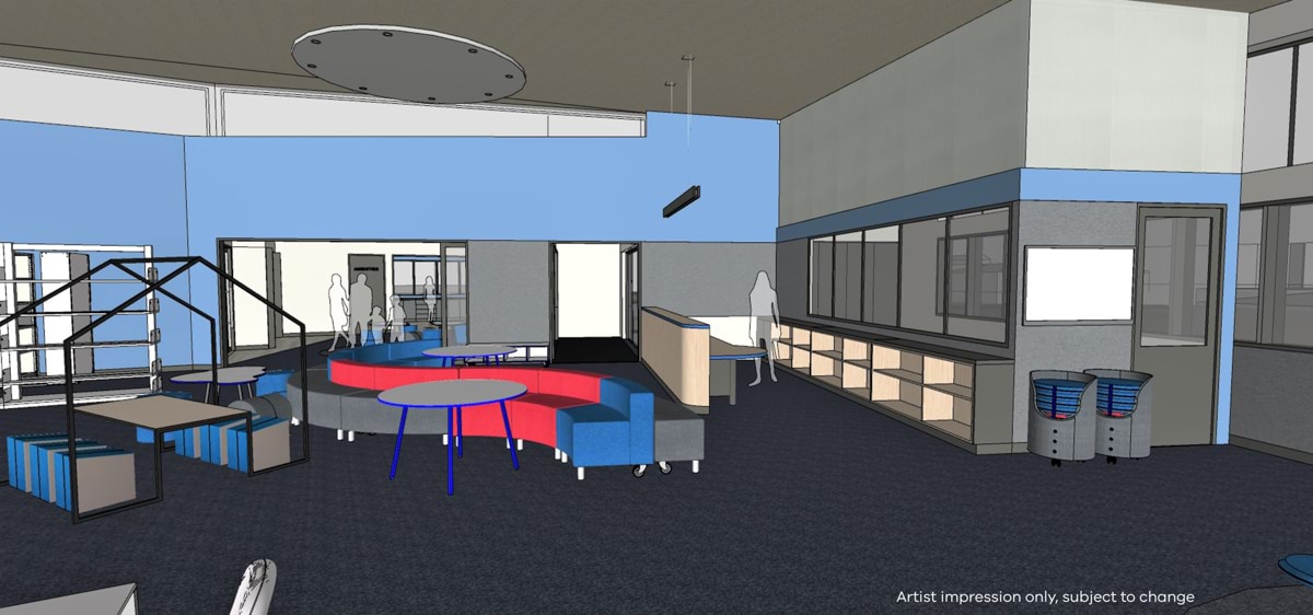 Plenty Parklands Primary School - upgrade, illustrated render, STEM building interior