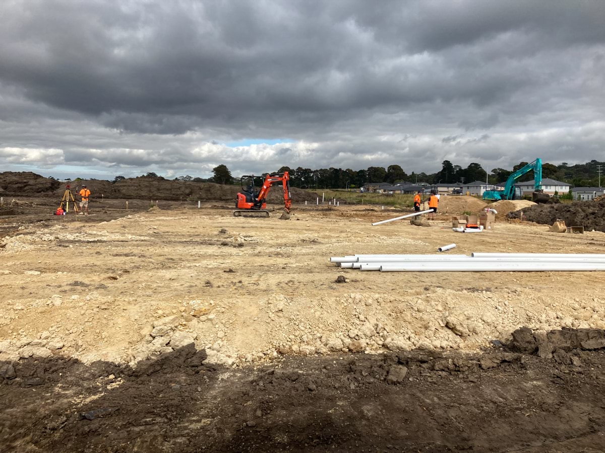 Officer Brunt Road Primary School (interim name) - construction, photograph of site being prepared