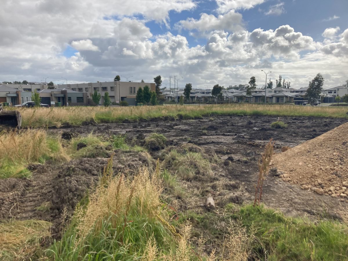 Officer Brunt Road Primary School (interim name) - construction, photograph of site being prepared