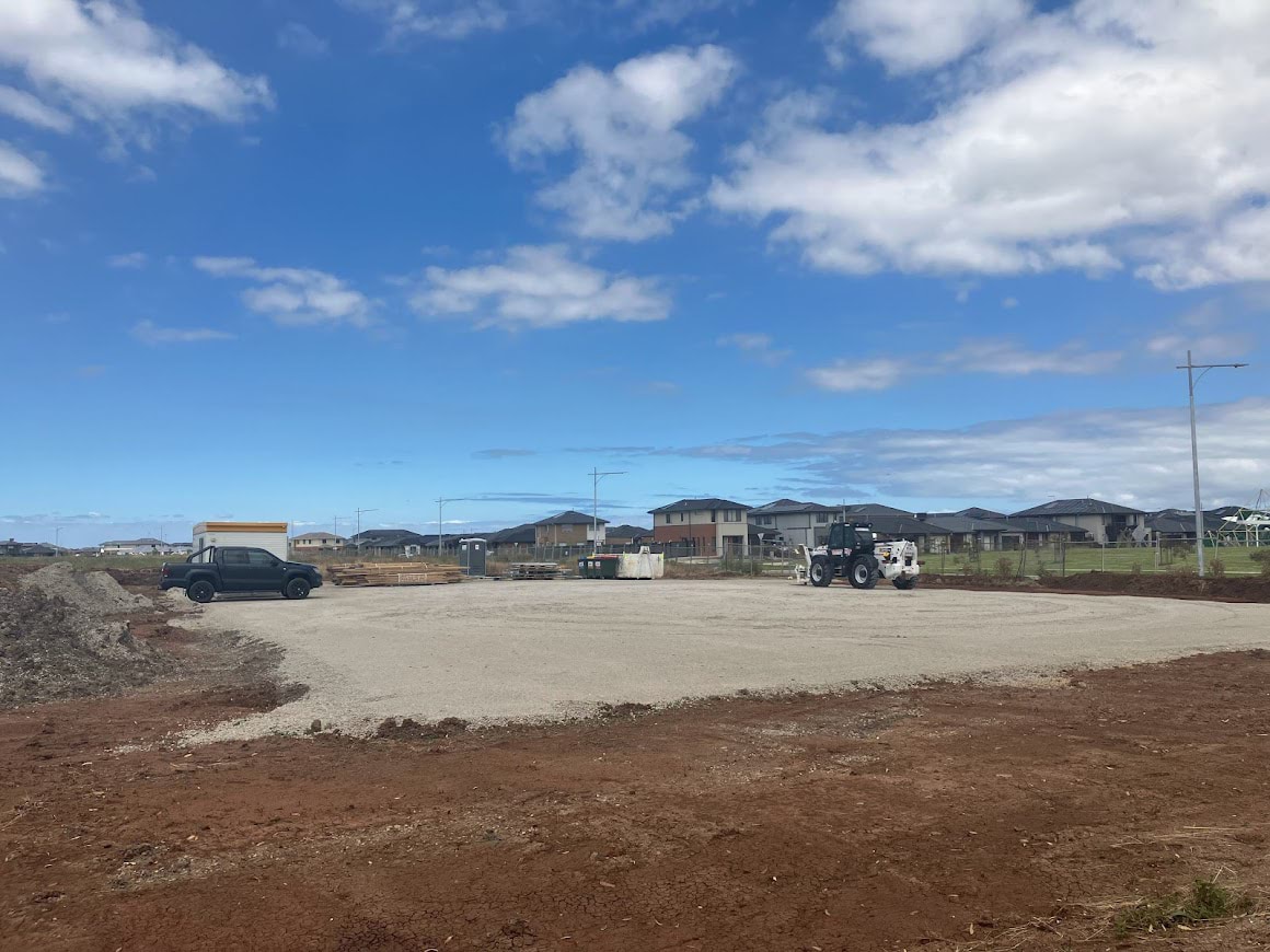 Riverdale Secondary School (interim name) - construction, photograph of construction site