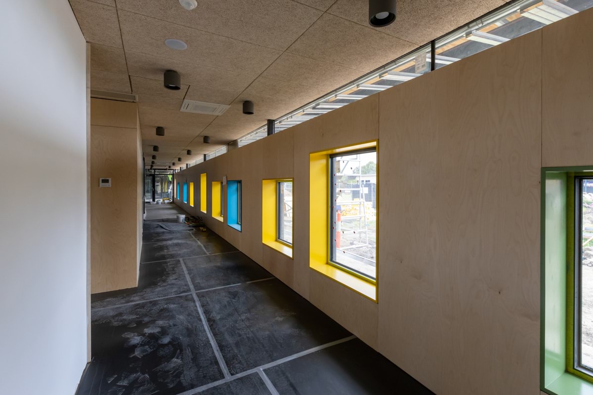 Croxton Special School - construction site photo from March 2023 showing a school corridor