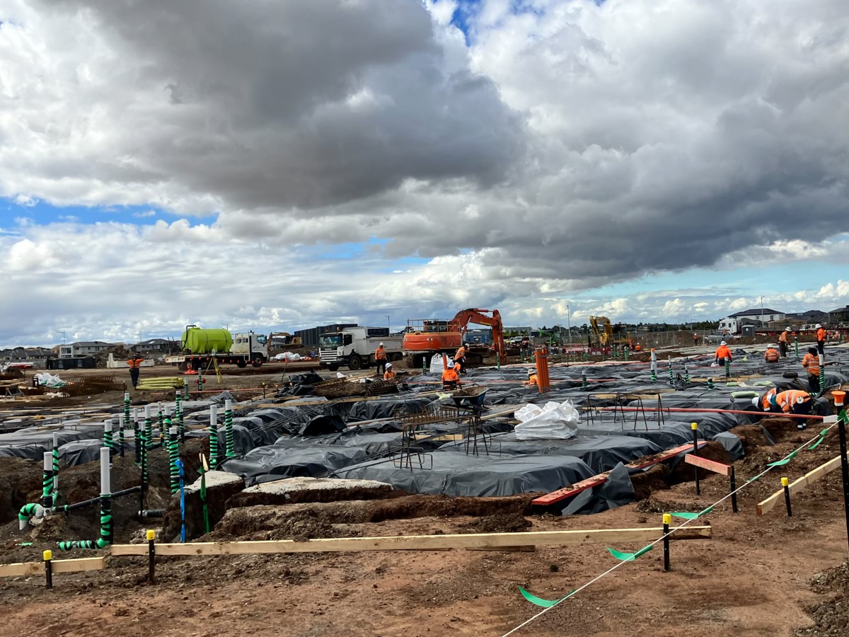 Riverdale Secondary School (interim name) - new school, Site progress - March 2023, learning neighbourhood (classrooms)