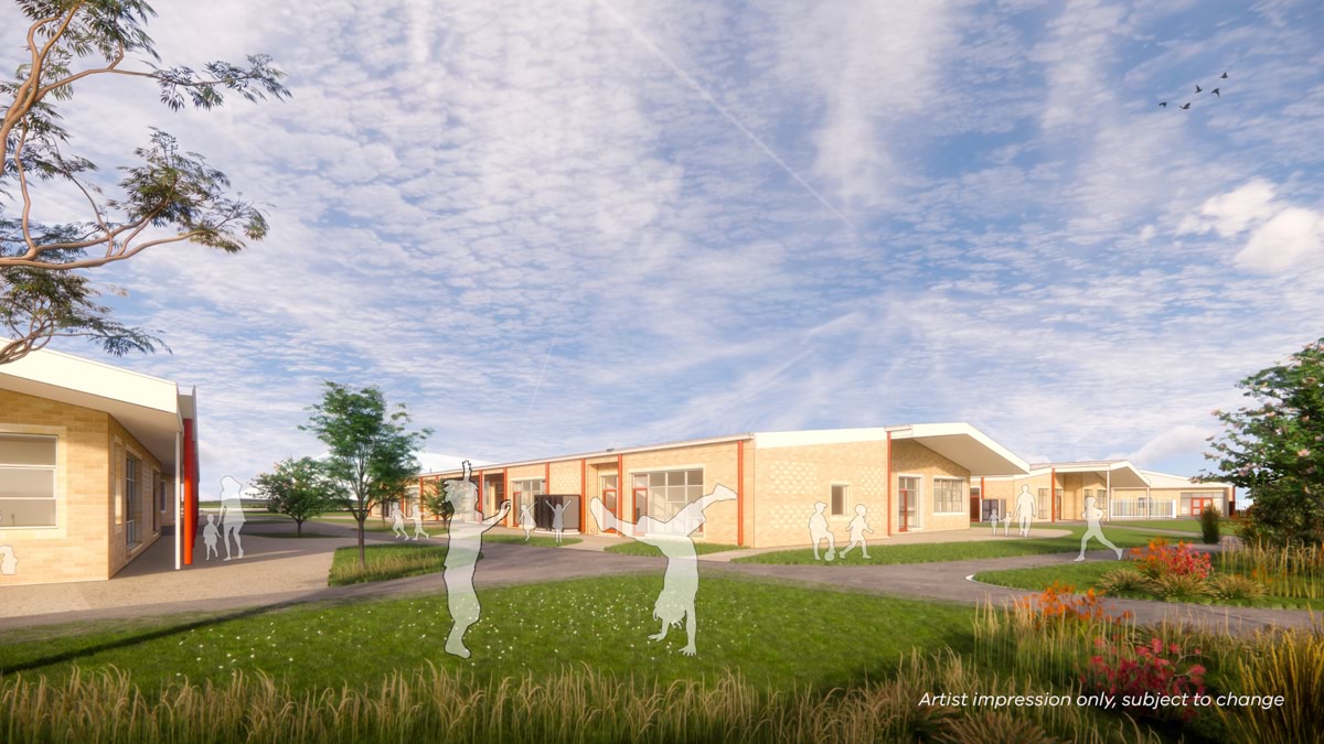 Officer Brunt Road Primary School (interim name) - illustrated render, Outdoor learning space