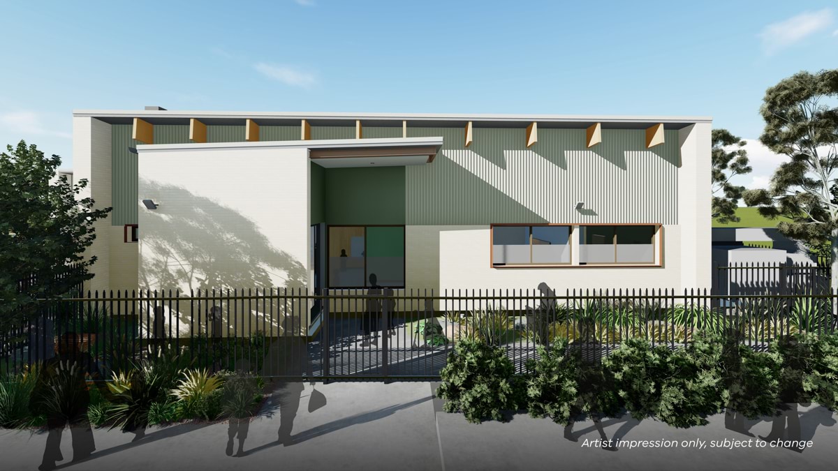 Tarneit North Primary School Kindergarten (interim name) - illustrated render, Kindergarten entrance