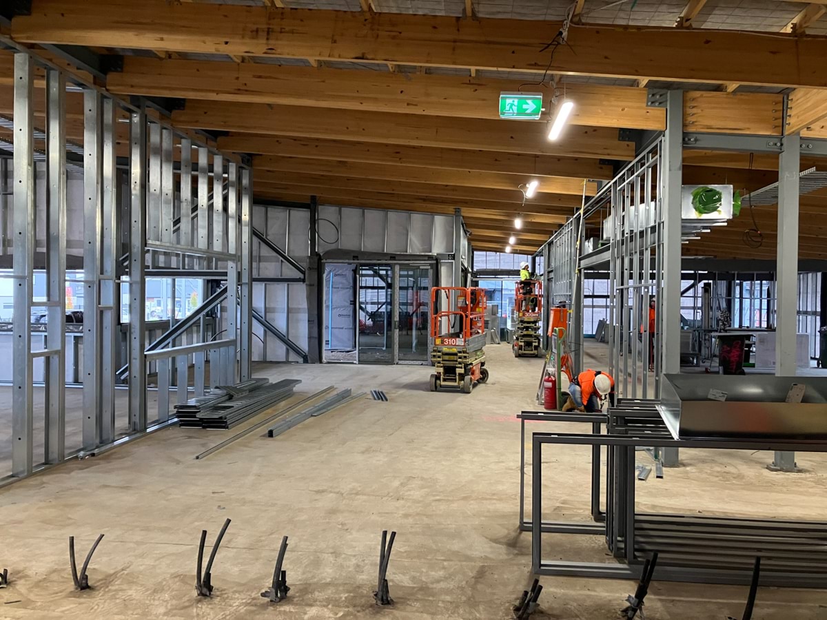 Lockerbie Central Primary School (interim name) - new school, Site progress - May 2023, learning neighbourhood (classrooms)