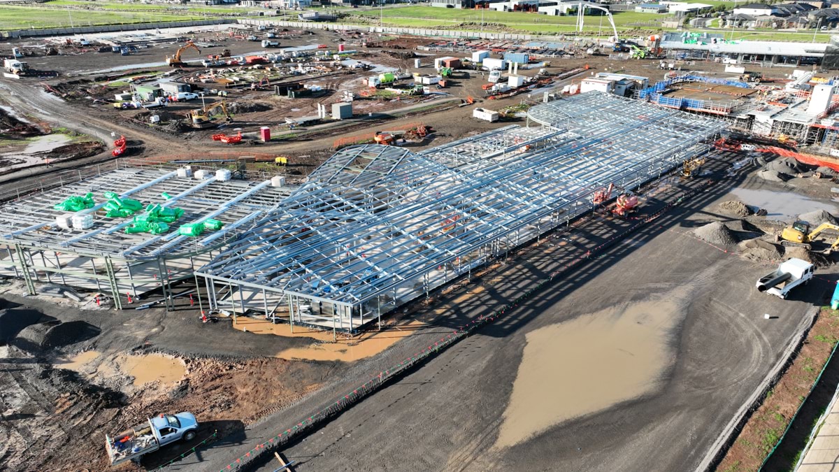  Riverdale Secondary School (interim name) - new school, Site progress - June 2023, learning neighbourhood (classrooms)