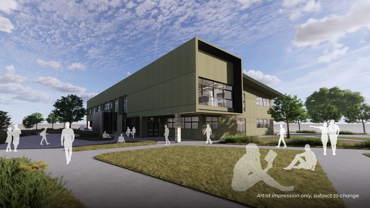 Kyneton High School - illustrated render, Upgrade and modernisation - STEAM building