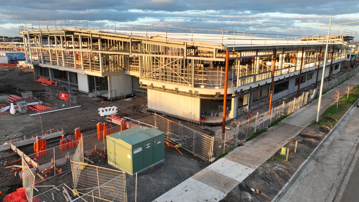 Brinbeal Secondary College - new school, Site progress - August 2023, science and technology building