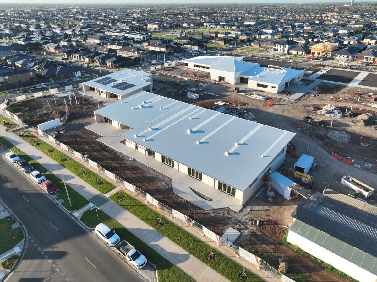 Wimba Primary School - new school, Site progress - August 2023, learning neighbourhood (classrooms)