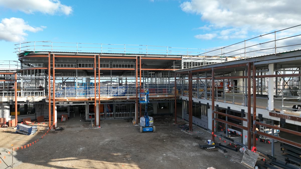 Brinbeal Secondary College - new school, Site progress - August 2023, science and technology building