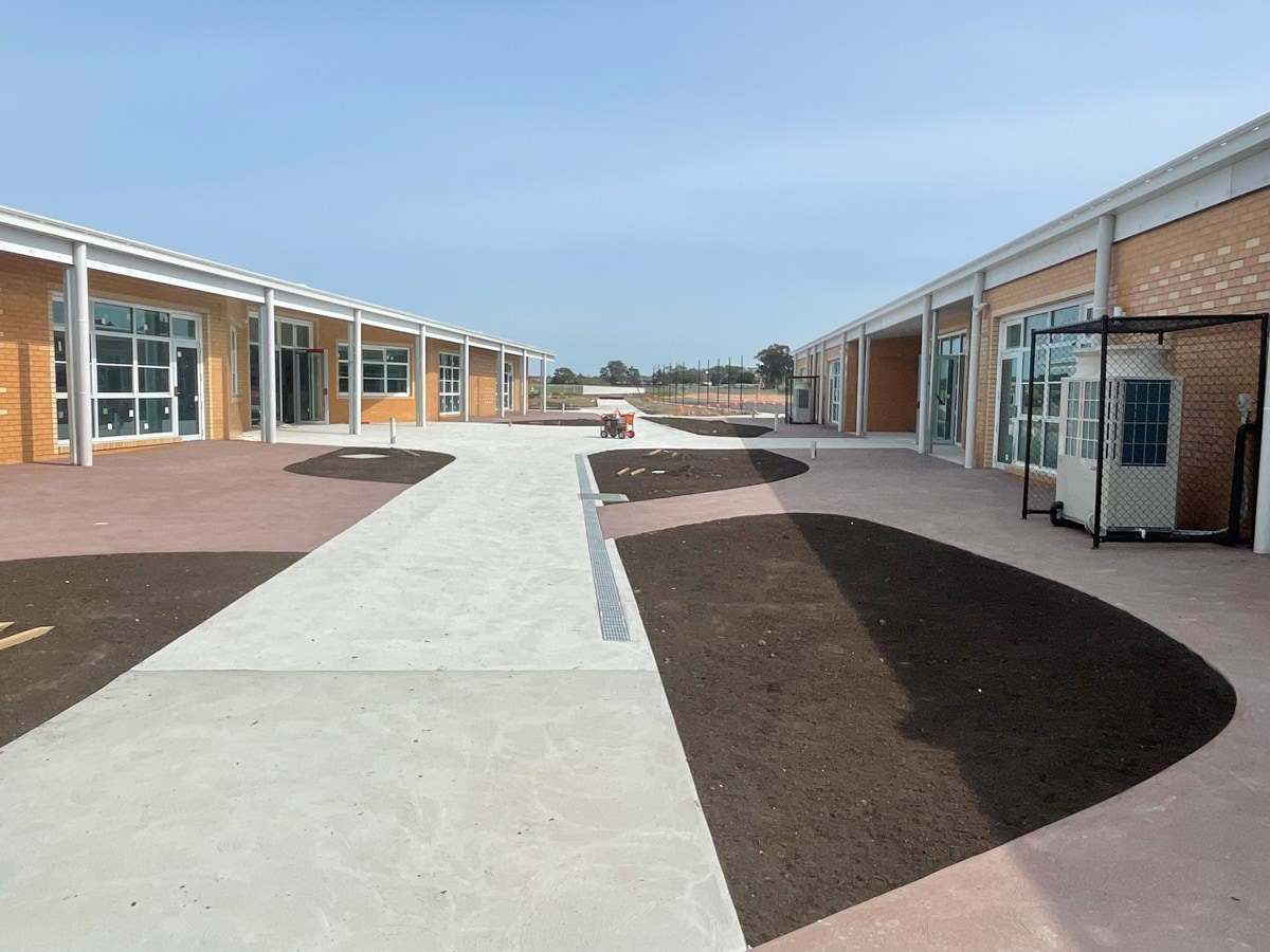 Kurmile Primary School - new school, Site progress - September 2023, learning neighbourhood (classrooms)