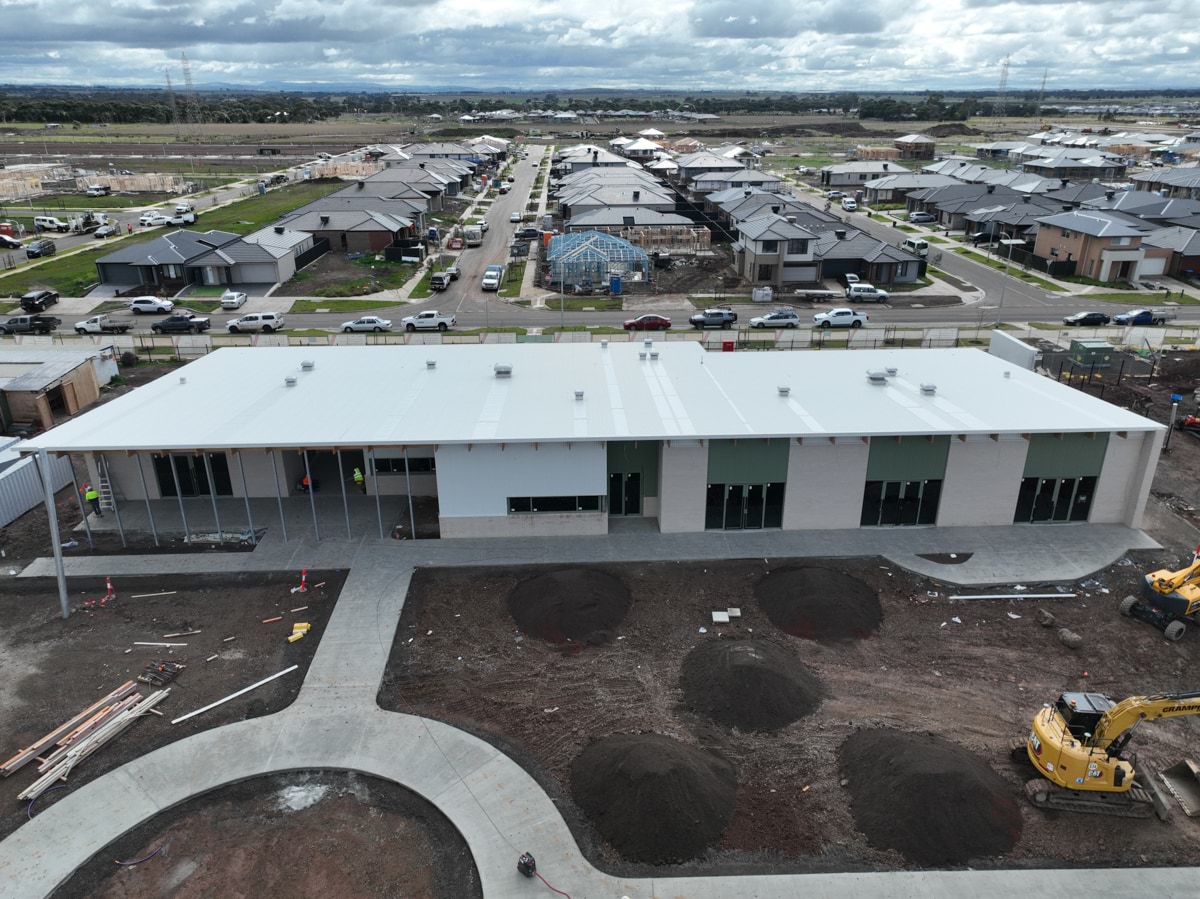 Wimba Primary School - new school, Site progress - September 2023, learning neighbourhood (classrooms)