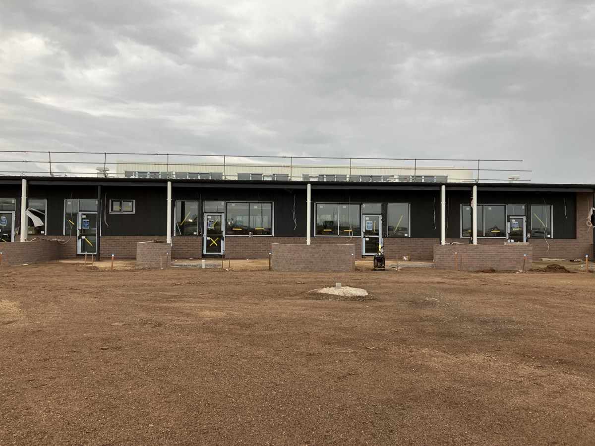 Dharra School - new school, Site progress - October 2023, learning neighbourhood (classrooms)