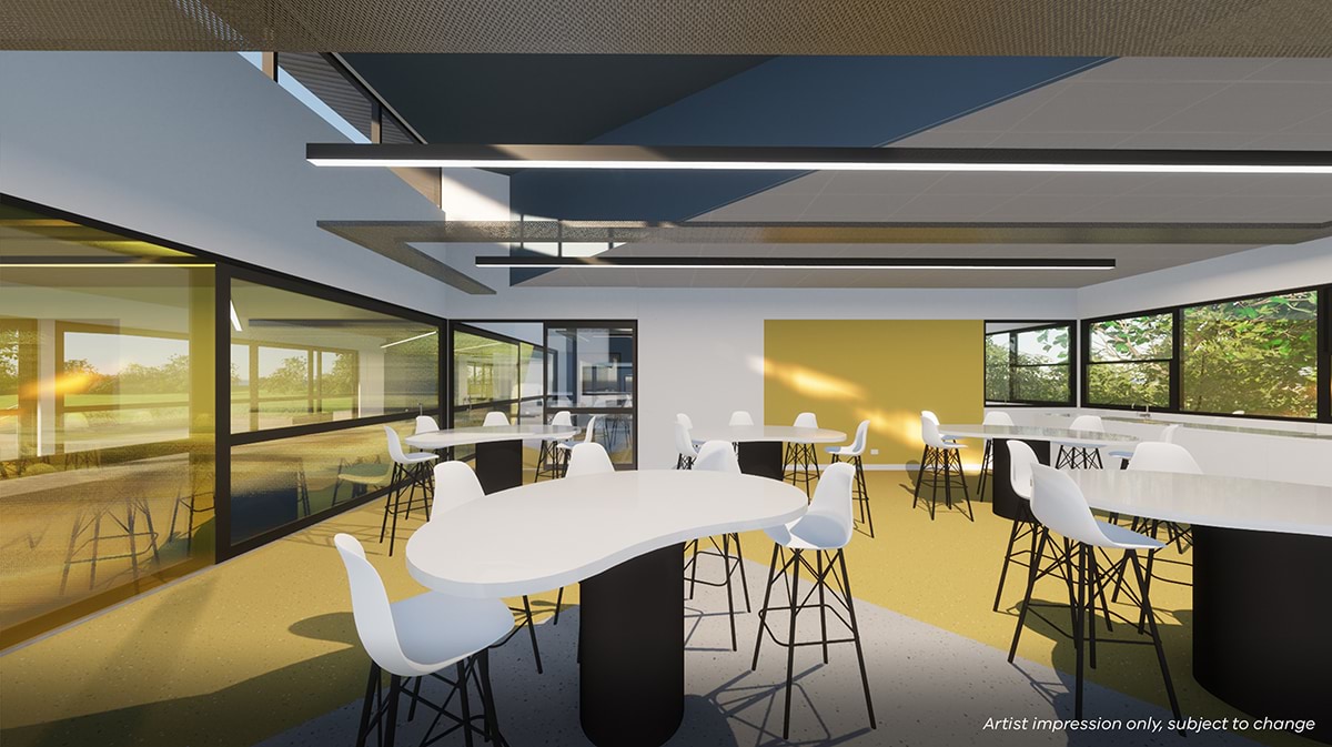 Bundoora Secondary College – upgrade and modernisation, illustrated render of Science Lab 2