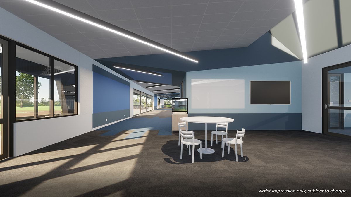 Bundoora Secondary College – upgrade and modernisation, illustrated render of Integrated Learning West