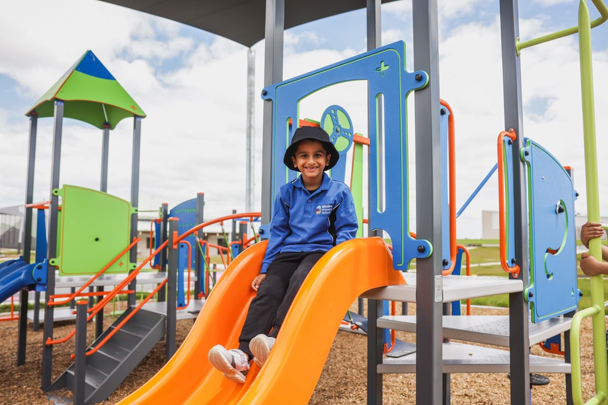 Wimba Primary School – official opening, student enjoying their outdoor play area