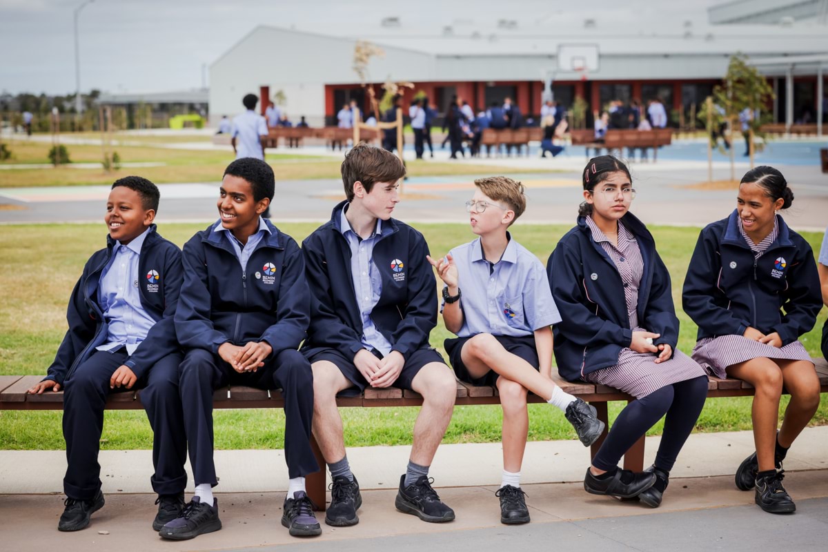 Bemin Secondary College – official opening, students enjoying their outdoor space