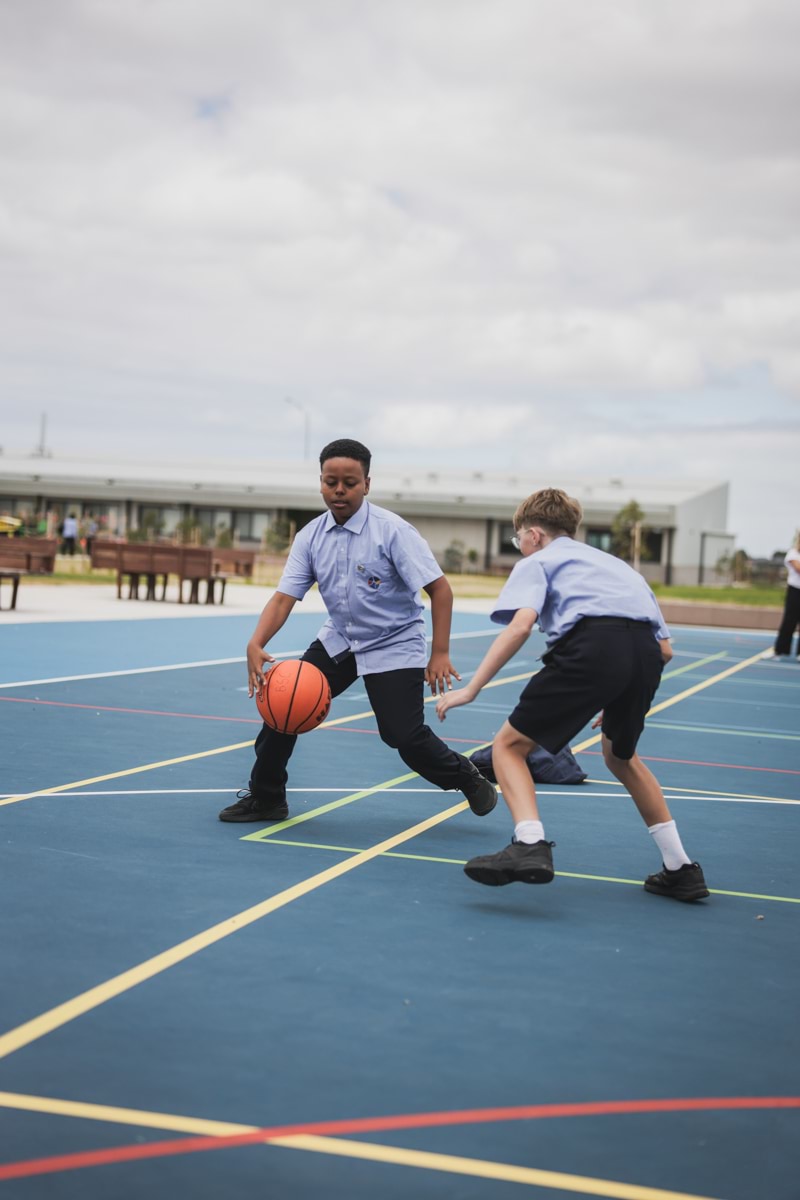 Bemin Secondary College – official opening, students playing on an outside court