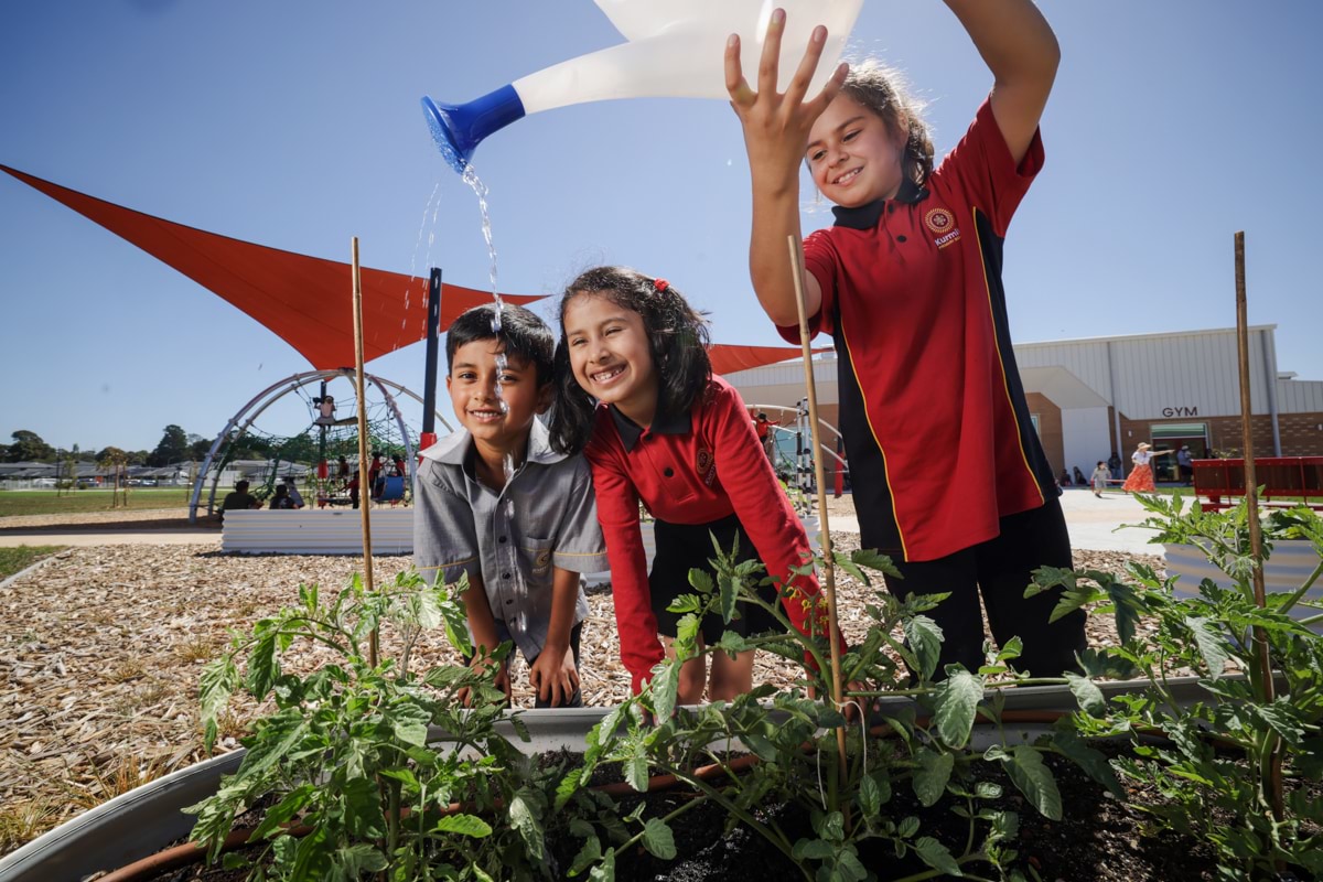 Kurmile Primary School – official opening, students enjoying their outdoor space