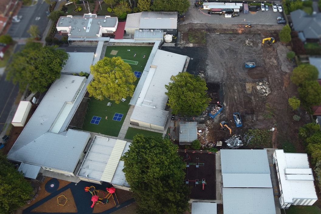 Drouin Primary School – upgrade and modernisation – construction, site progress – April 2024