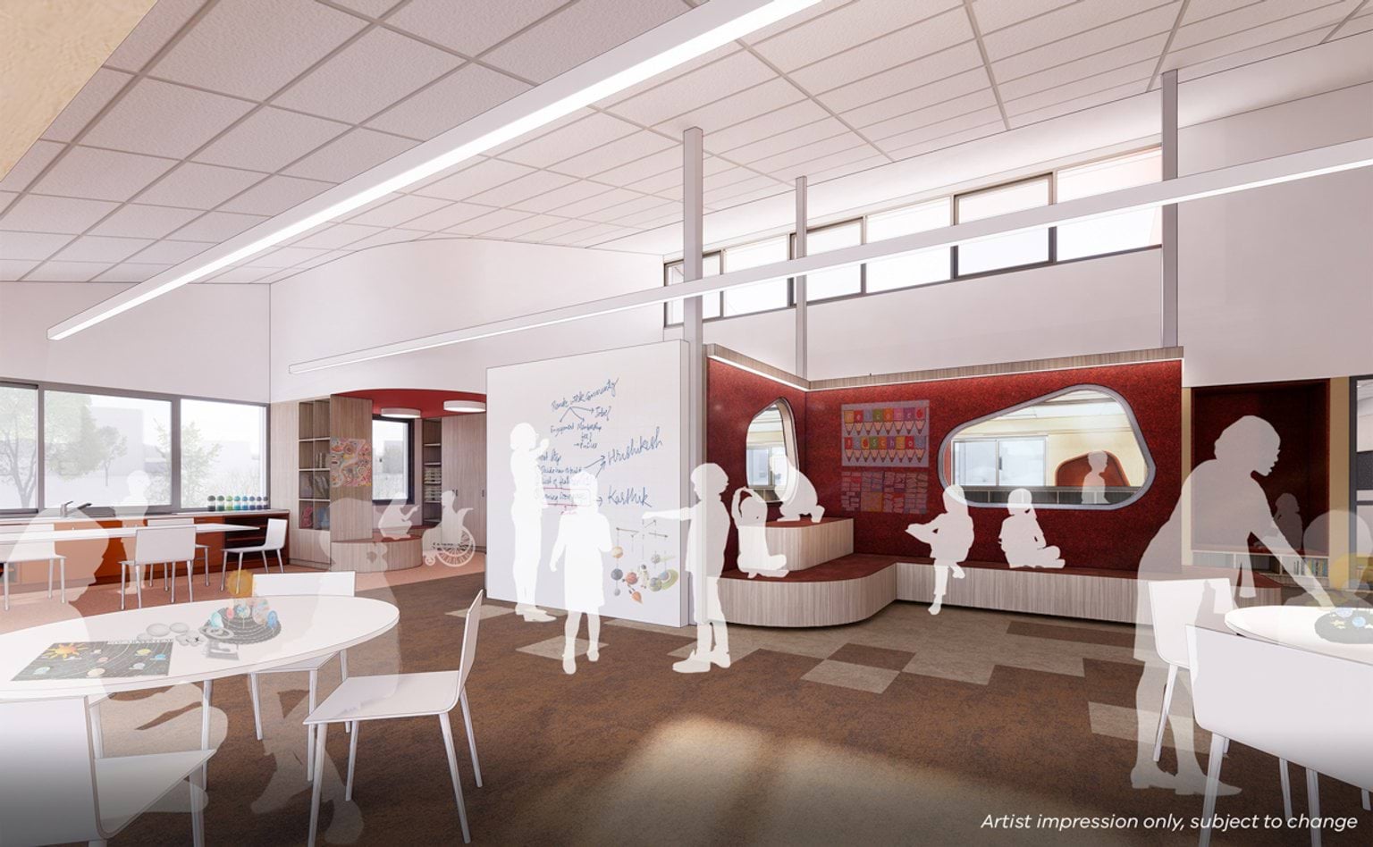 Pakenham North West Primary School (interim name) – illustrated render, Learning neighbourhood (classrooms)