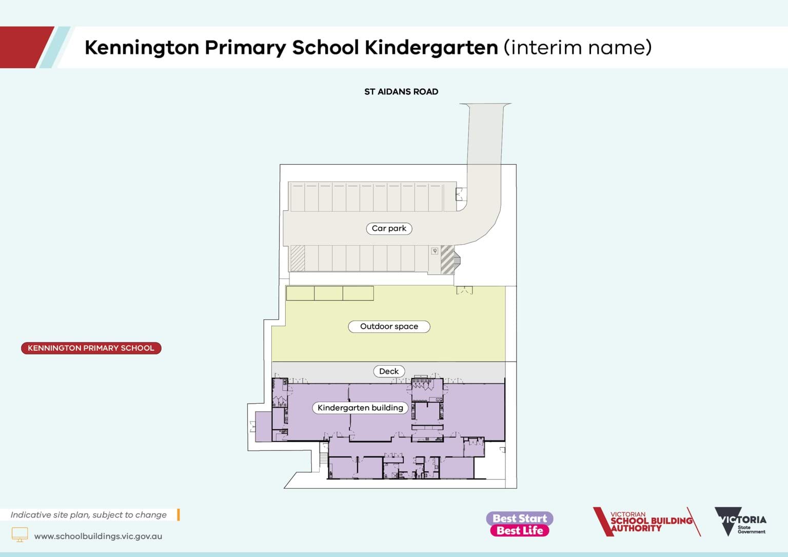 An indicative site plan of the new Kennington Primary School Kindergarten (interim name)