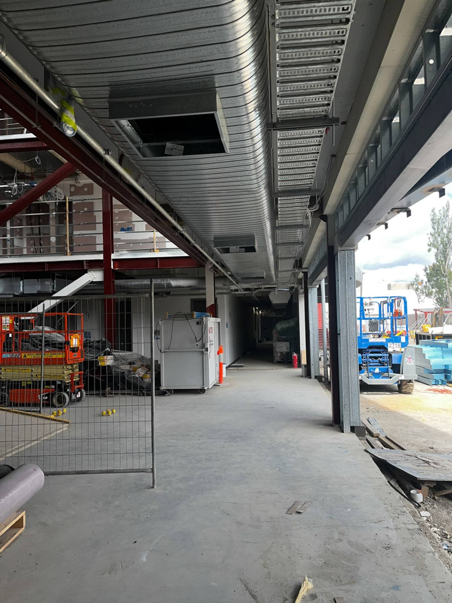 View of undercover area under construction