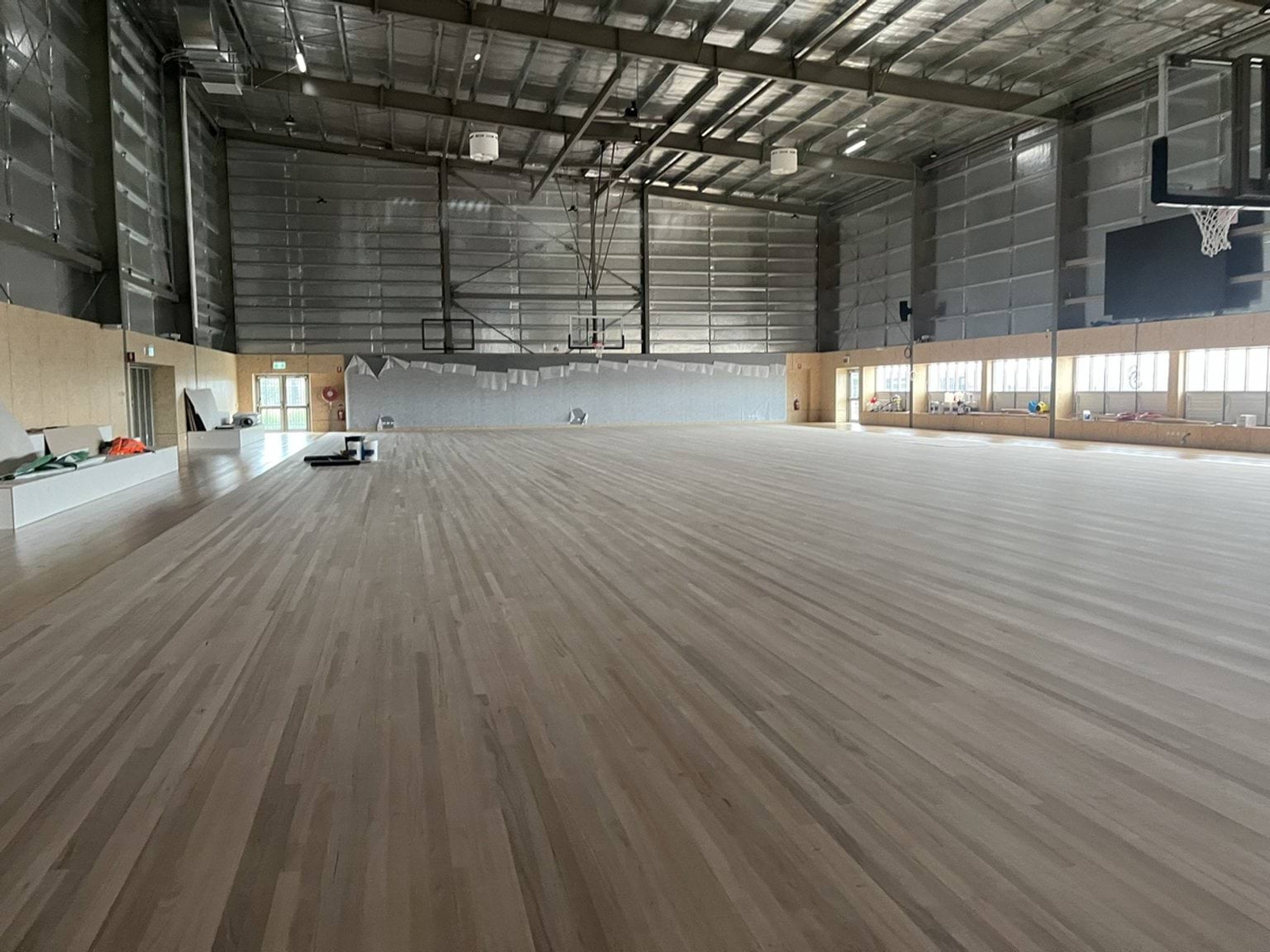 Inside the community hub being built at Gamadji Primary School
